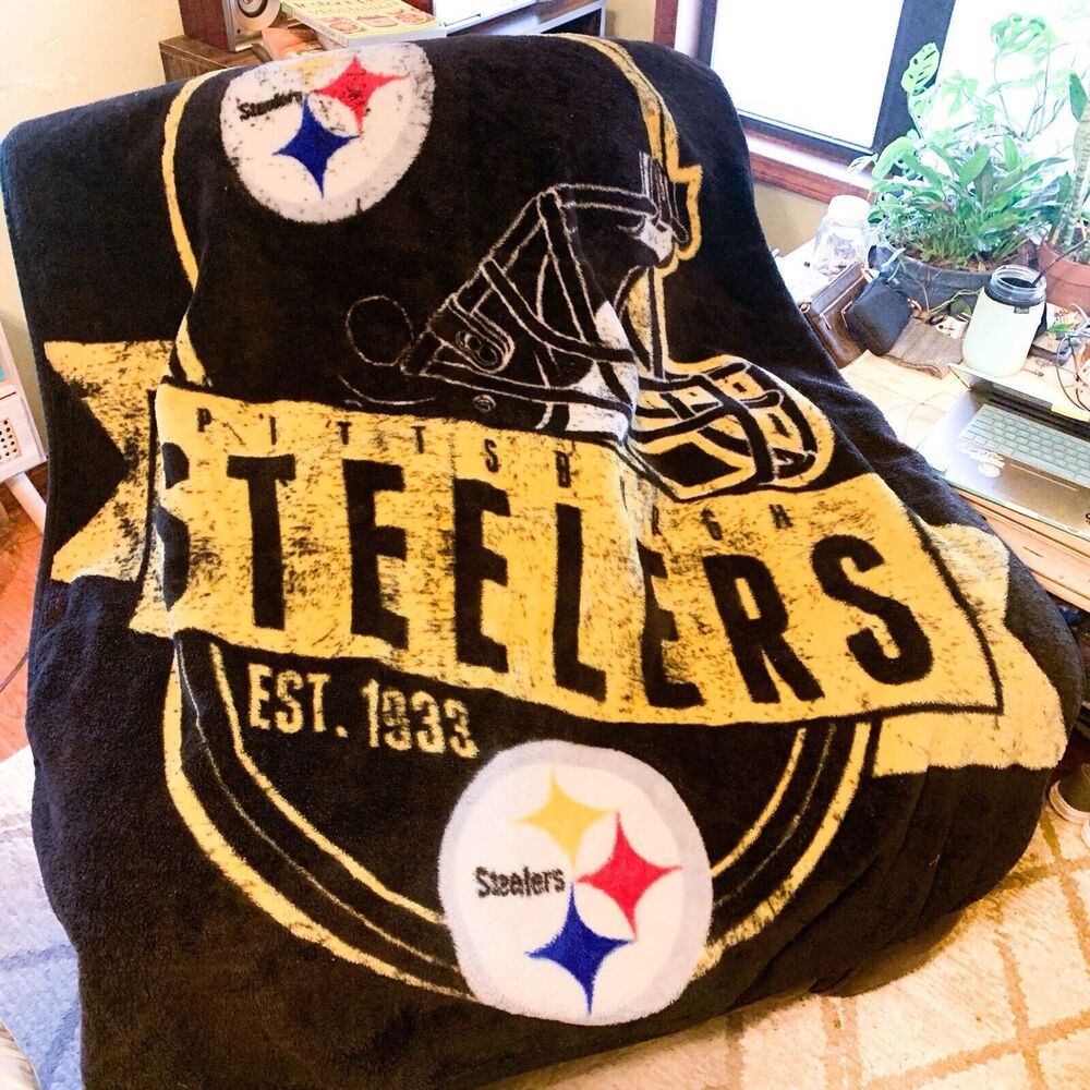 NFL Pittsburgh STEELERS 50x58 Fleece Stadium Blanket Throw Vintage